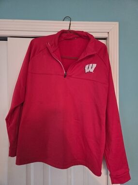 Wisconsin Badgers Red Quarter-Zip Pullover Size L